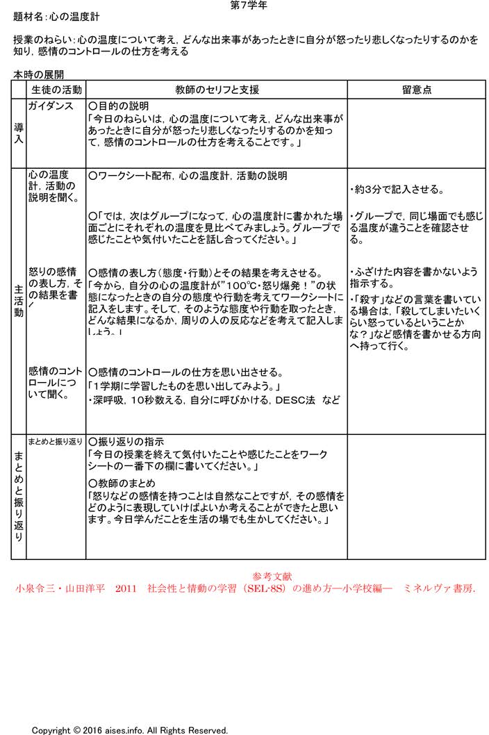 7 8 中１ 心の温度計 Aises 学校教育開発研究所